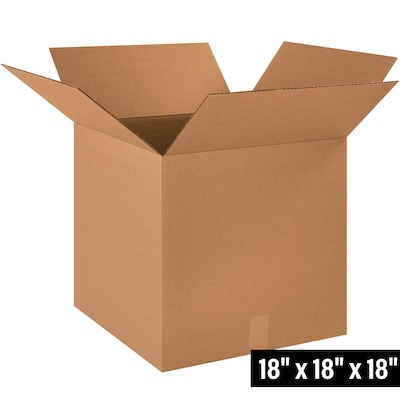 18 x 18 x 18 Heavy Duty Shipping Boxes, 32 ECT, Kraft, 20/Pack (BS181818)