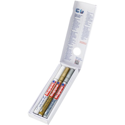 edding 751 Series Oil Based Gloss Paint Marker, Fine Tip, Metallic Colors, 3/Pack (EDD47513999)