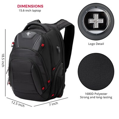 SwissDigital Circuit Laptop Backpack, Black (J14-BR)