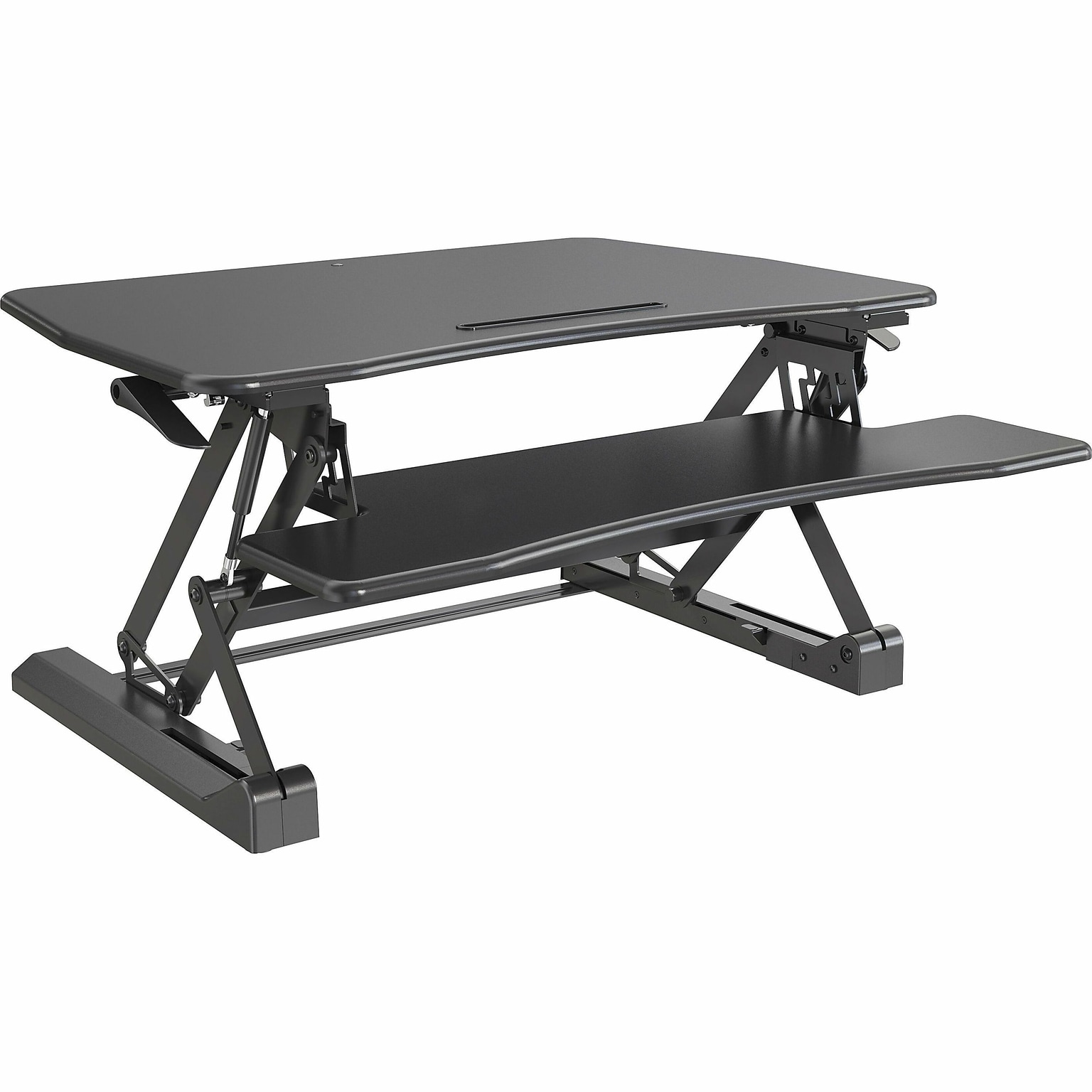 Lorell Active Office Adjustable Gas Lift Monitor Riser Stand, Up to 47 Monitor, Black (LLR99553)