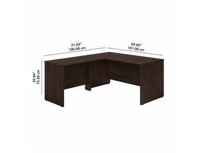 Bush Business Furniture Studio C 60"W L Shaped Desk with 42W Return, Black Walnut (STC050BW)