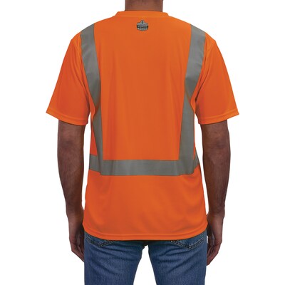 Ergodyne GloWear 8282 High Visibility Short Sleeve T-Shirt, ANSI Type R Class 2, Orange, X-Small (21851)