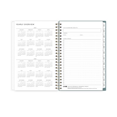 2025-2026 Blue Sky Splatter Dot 5" x 8" Academic Year Weekly & Monthly Planner, Plastic Cover, Jade/Gold (149044-A26)