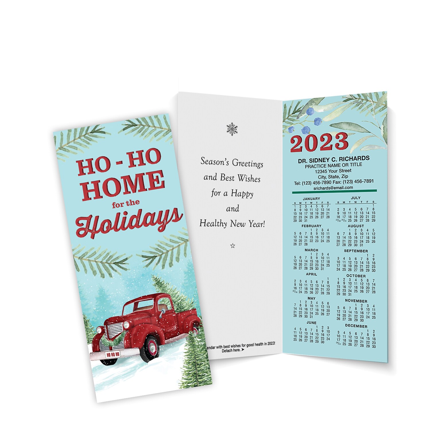 Custom Folded Calendar Cards, 3.625