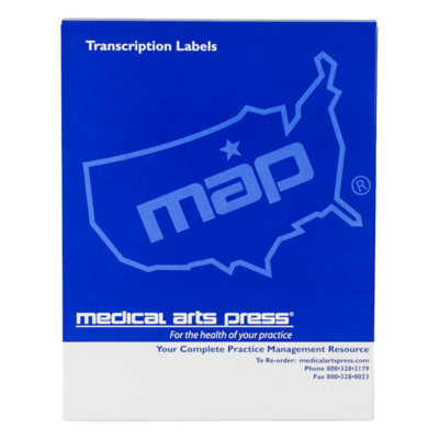 Medical Arts Press Transcription File Folder Labels, 2 x 8-3/16, White, 100/Box (33775)