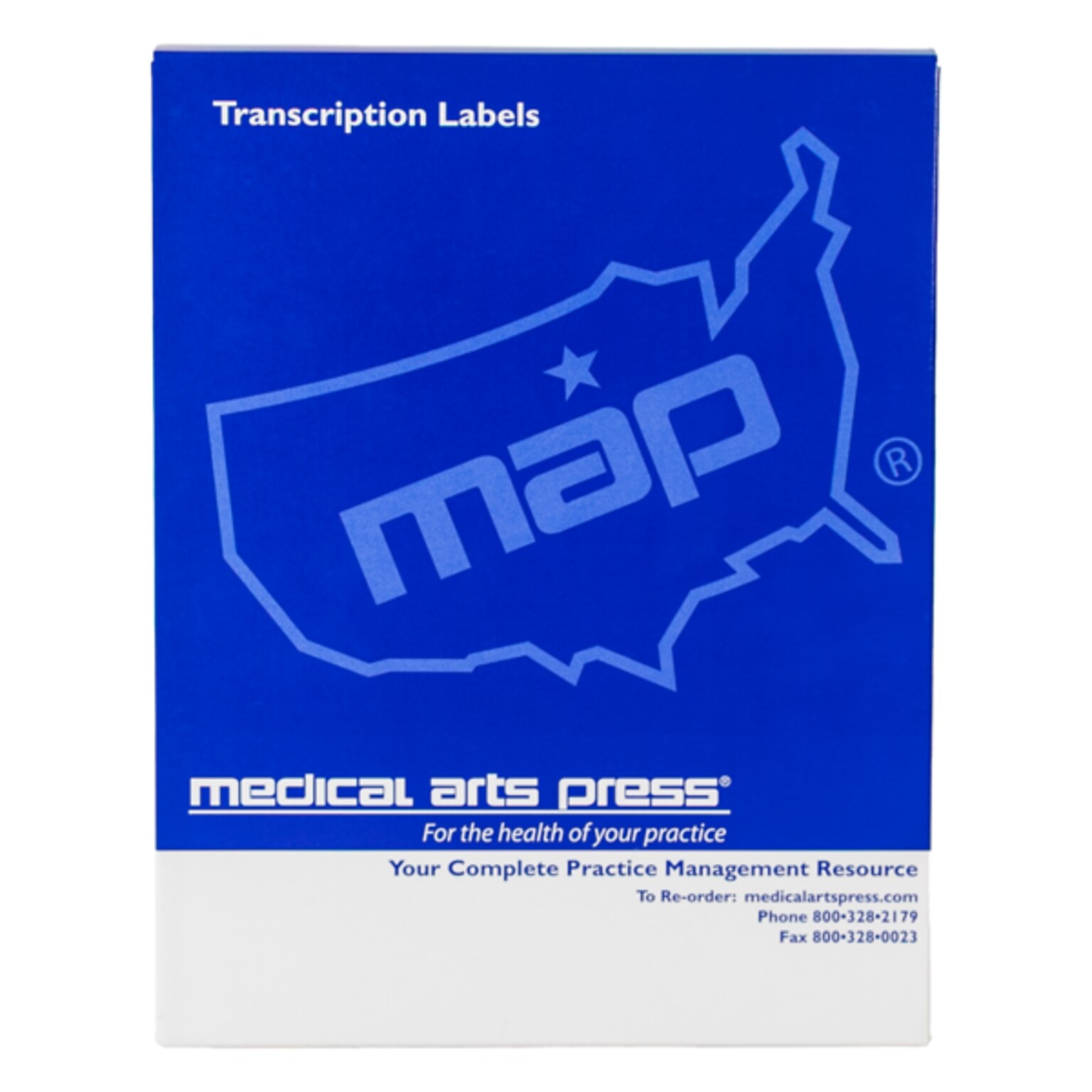 Medical Arts Press Transcription File Folder Labels, 2 x 8-3/16, White, 100/Box (33775)