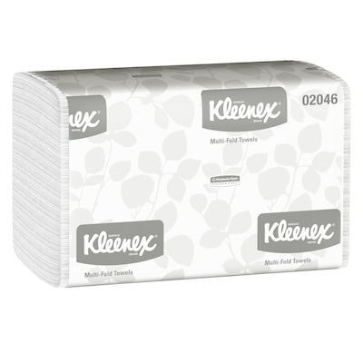 Kleenex Recycled Multifold Paper Towels, 1-ply, 150 Sheets/Pack, 8 Packs/Carton (02046)