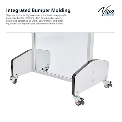 Viva Comfort 72" Mobile Rehabilitation Treatment Mirror with Locking Casters & Safety-Backed Glass, Gray (908-02-MK)