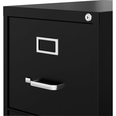 Lorell Fortress 3-Drawer Vertical File Cabinet, Letter Size, Lockable, 40.2"H x 15"W x 22"D, Black (LLR42297)