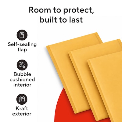 Quill Brand® 10.25 x 13.5 Self-Sealing Bubble Mailer, #4, 25/Carton (ST56648B)