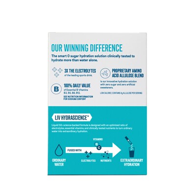 LIQUID I.V. Hydration Multiplier Sugar-Free Strawberry Watermelon Electrolyte Powder Drink Mix, 0.56 oz., 15/Box (EHC72598)