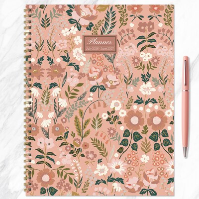 2026-2027 TF Publishing Blooming Pink 9" x 11" Academic Weekly & Monthly Planner, Paperboard Cover (AY27-9714)