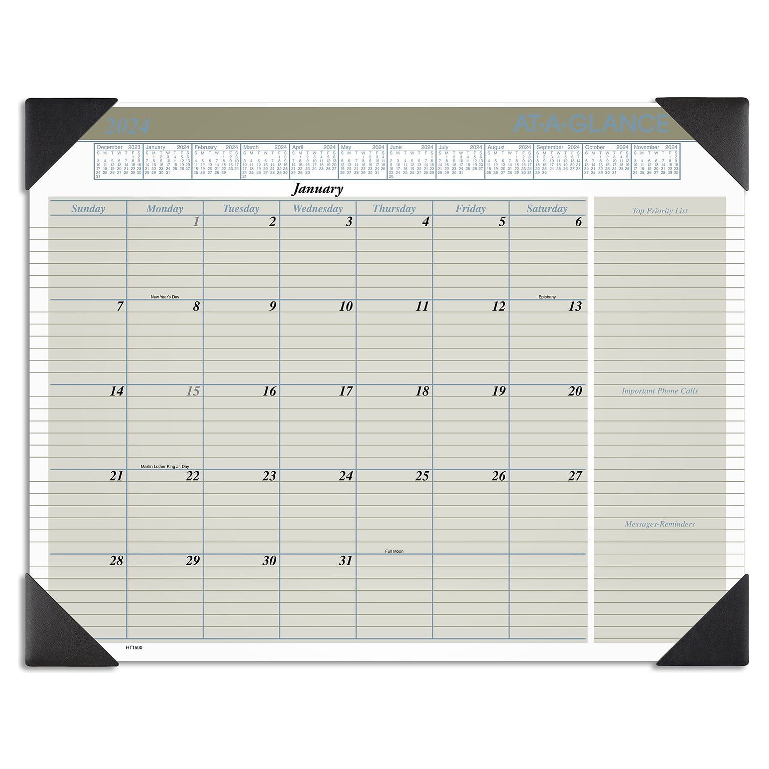 2024 AT-A-GLANCE Executive 21.75 x 17 Monthly Desk Pad Calendar (HT1500-24)