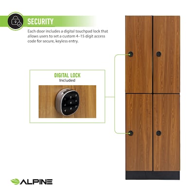 Alpine Industries 72" 2-Tier 2-Column Storage Locker, Oak (701-O-2-TPL-MK)