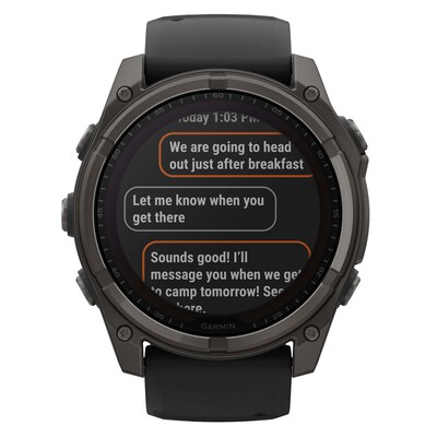 Garmin fenix 8 Multisport Sapphire Solar GPS Smartwatch, Carbon Gray & Black, 51mm (GRM0290710)
