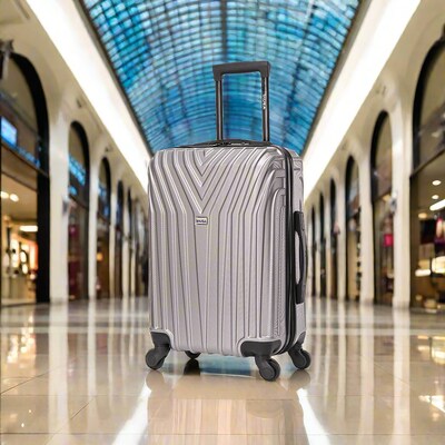 InUSA Vasty 22.44 Hardside Suitcase, 4-Wheeled Spinner, TSA Checkpoint Friendly, Grey (IUVAS00S-GRE)