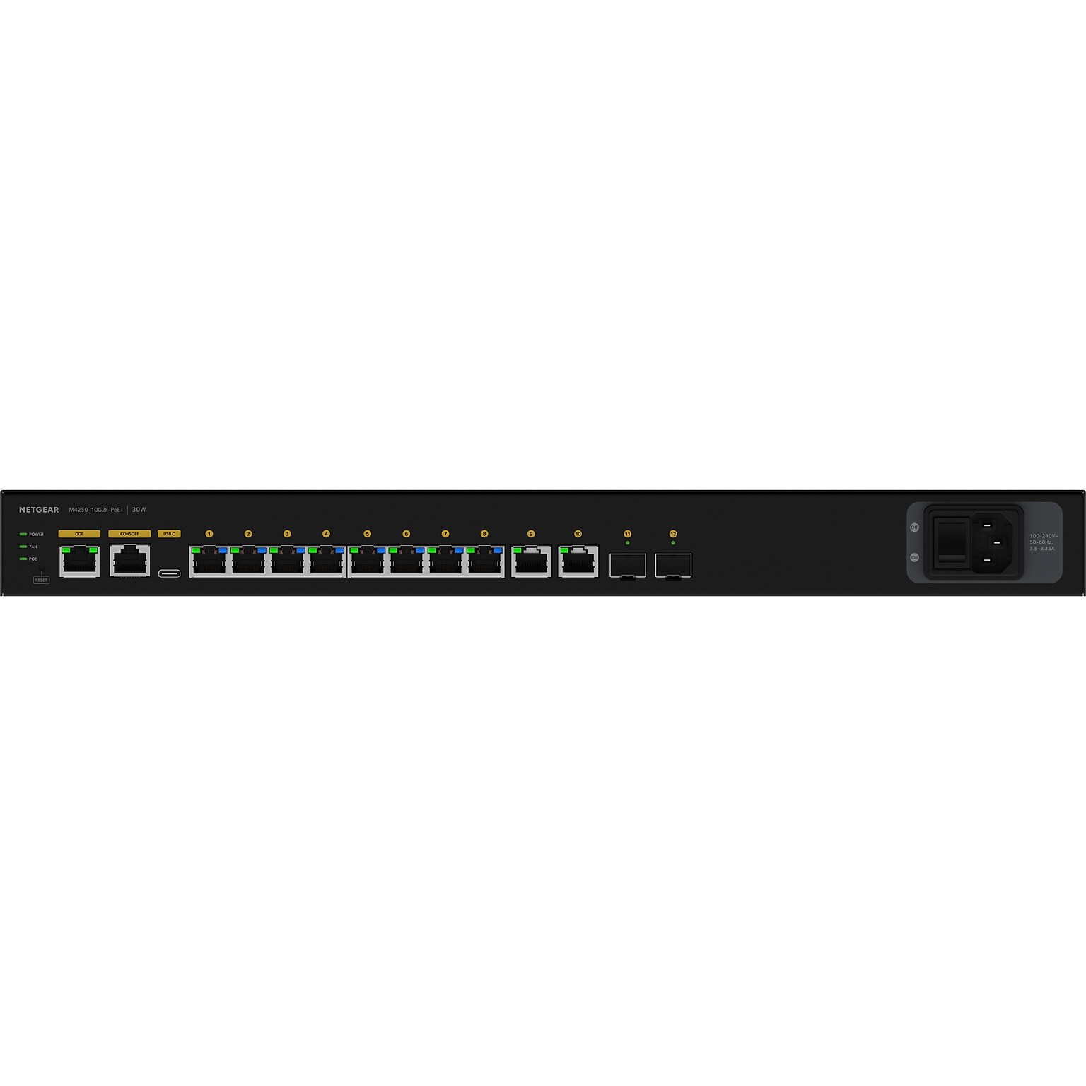 Netgear AV Line 10-Port Gigabit Ethernet Managed Switch, Black (GSM4212P-100NAS)
