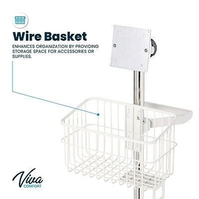 Viva Comfort Mobile Stand for Welch Allyn 4400 & Connex Spot Monitor, Adjustable, White (ADI912-C-MP-01-MK)