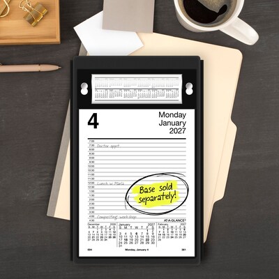 2027 AT-A-GLANCE 8 x 5 Daily Desk Pad Calendar Refill Pages, White/Black (E458-50-27)