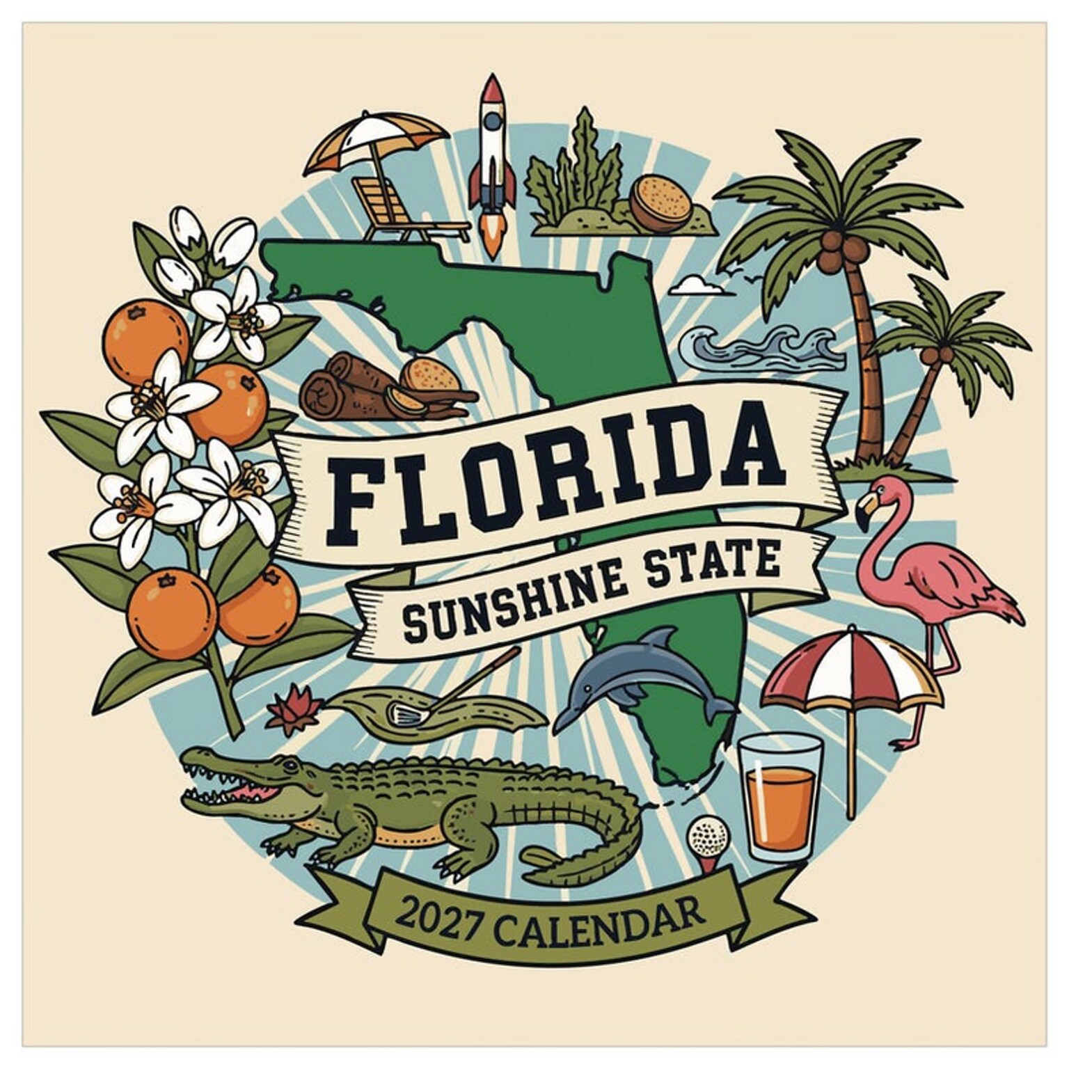 2027 TF Publishing Home: Florida 12 x 12 Monthly Wall Calendar, Multicolored (27-1134)