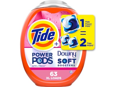 Tide Power PODS Downy HE Laundry Detergent Capsule, April Fresh, 98 Oz., 63/Pack (11807)