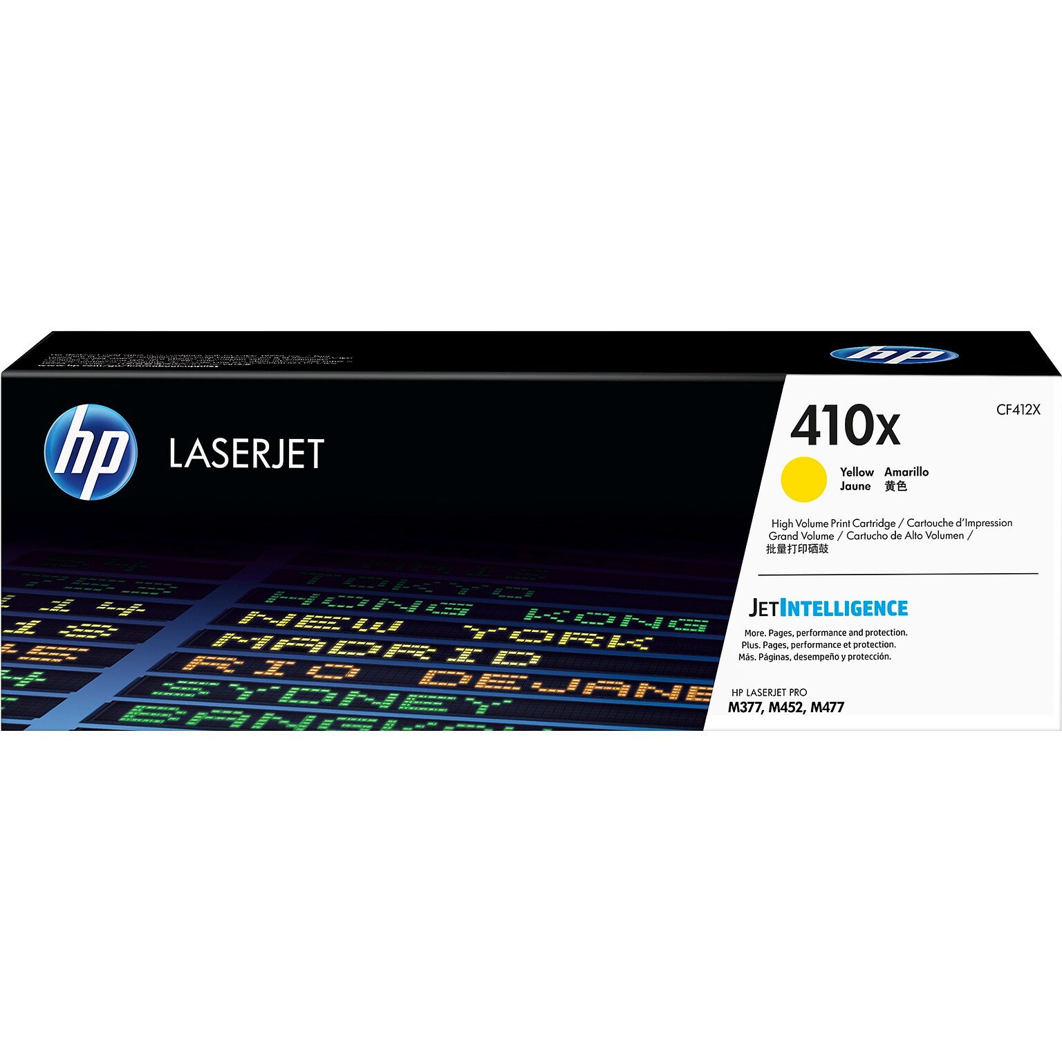 HP 410X Yellow High Yield Toner Cartridge, Prints Up to 5,000 Pages (CF412X)