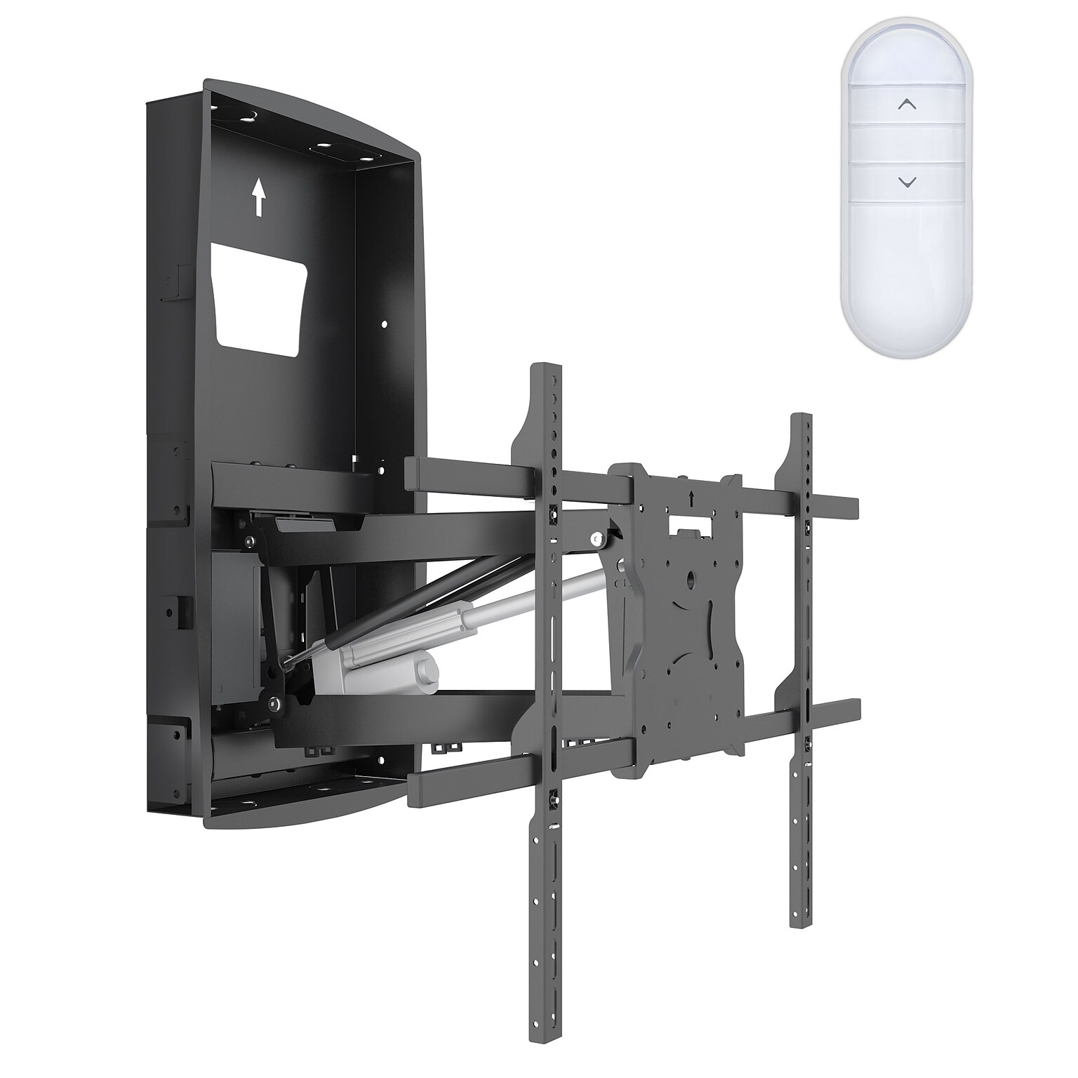 Mount-It! Motorized Fireplace TV Mount with Recessed Base, Fits 42 to 80 TVs, Holds 110 lbs., Black (MI-302)