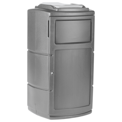 Commercial Zone PolyTec Polyethylene Indoor/Outdoor Swing Lid Trash Can, 25 Gallon, Gray (775903SE)