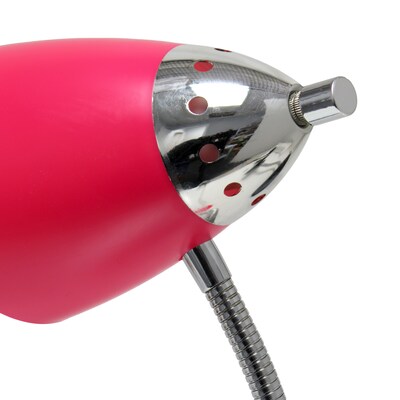Creekwood Home Sleek Essentials 17.5" Adjustable Basic Clip On Reading Light with Flexible Gooseneck, Pink (CWD-1006-PN)