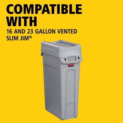 Rubbermaid Slim Jim Indoor Lid, Gray Plastic, 23 Gal. (FG267360GRAY)