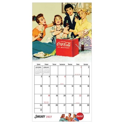 2027 TF Publishing Coca-Cola 7 x 7 Monthly Wall Calendar, Multicolored (27-2102)