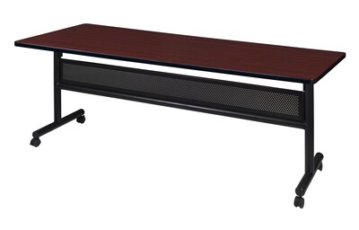 Regency Kobe 72 x 30 Flip Top Mobile Training Table with Modesty- Mahogany
