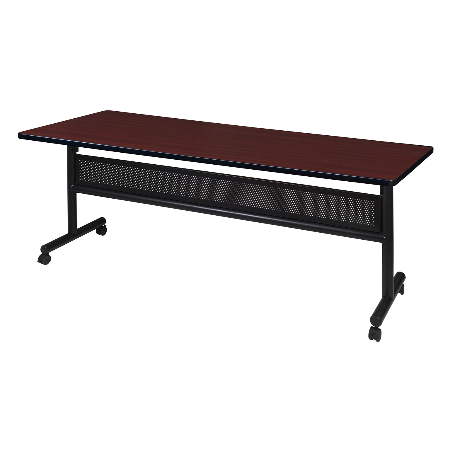 Regency Kobe 72 x 30 Flip Top Mobile Training Table with Modesty- Mahogany (MKFTM7230MH)