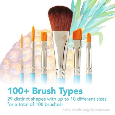 Princeton Select Artiste Mixed Media Synthetic Shader, Angular Brush, 3/Pack (PBXP3750AS037-3)