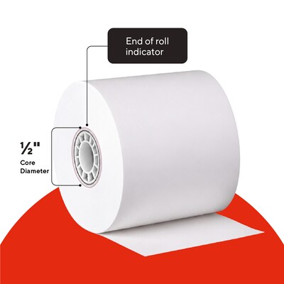 Staples Thermal Cash Register/POS Rolls, 1-Ply, 2 1/4" x 80', BPA Free, 50/Carton (18226-CC)