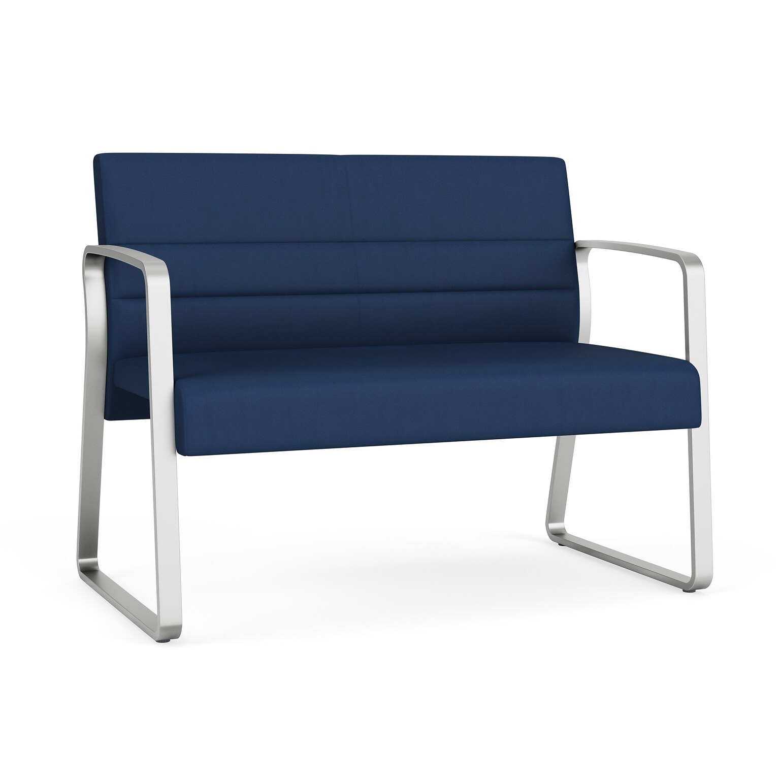 Lesro Waterfall 43W Vinyl Loveseat, Patriot Plus Imperial Blue/Silver (WF1531.SSV-01PPIB)