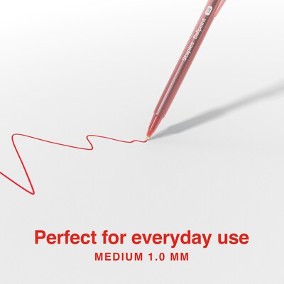 Staples Ballpoint Pen, Medium Point, 1.0mm, Red Ink, Dozen (ST52859	)