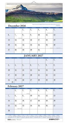 2027 House of Doolittle Earthscapes Scenic 8 x 17 Three-Month Wall Calendar (3636-27)