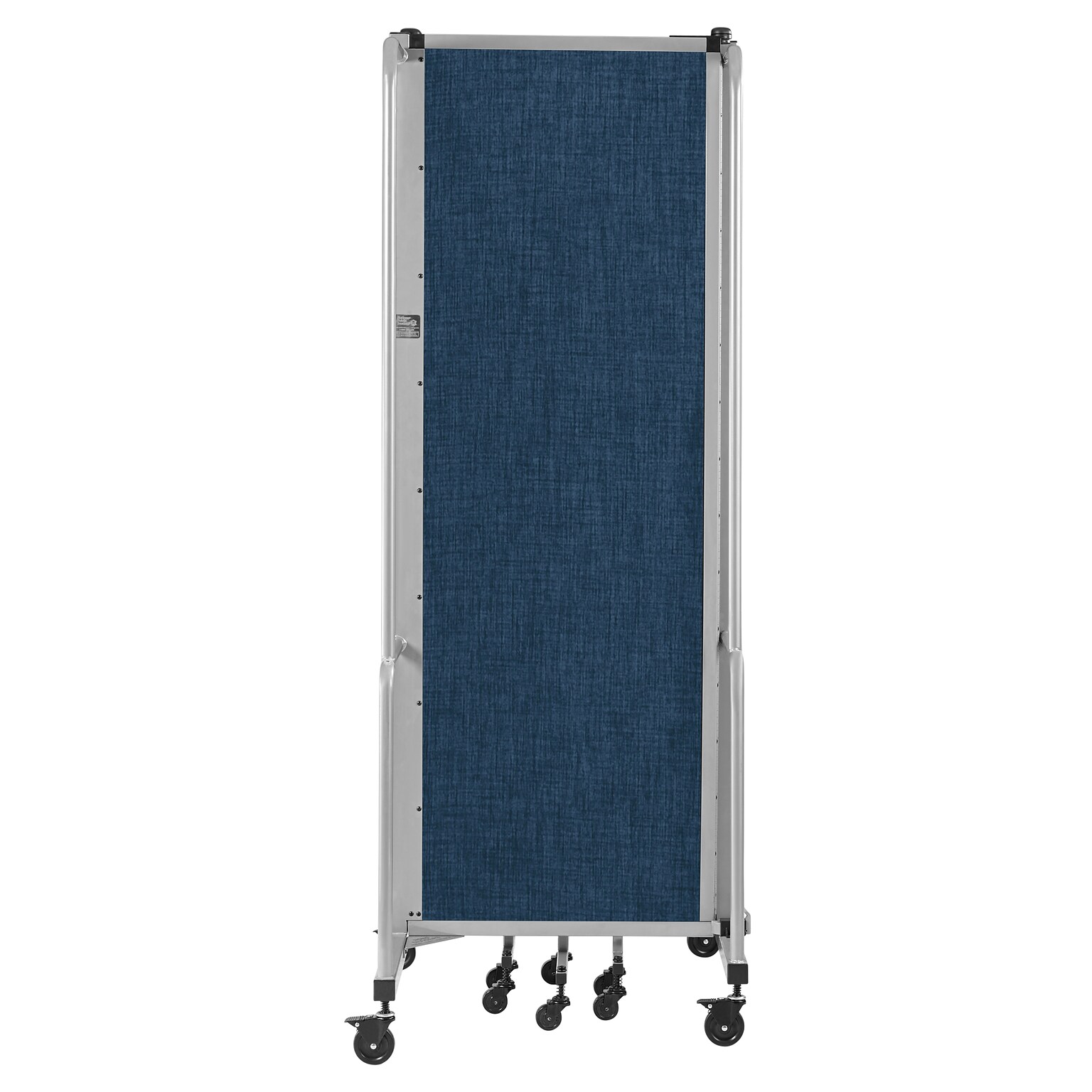 National Public Seating Robo Series 5-Panel Folding Mobile Room Divider, 72H x 118W, Blue Fabric (RDG6-5PT04)