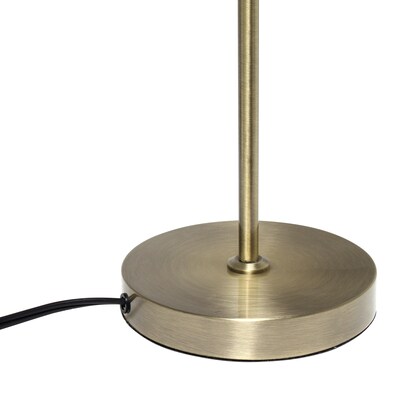 Lalia Home Mid Century Curved Table Lamp with Dome Shade, Antique Brass (LHT-5031-AB)