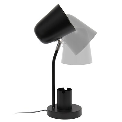 Simple Designs Sleek Essentials LED Desk Lamp, 15.75", Black Metal (LT2128-BLK)