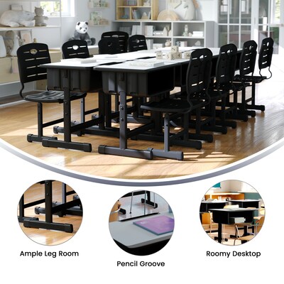 Flash Furniture Plastic Student Desk, Grey (YUYCY046)
