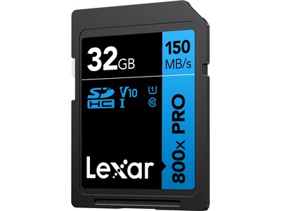 Lexar High-Performance 800x PRO BLUE Series 32GB SDHC Memory Card, Class 10, UHS-I, V10, 2/Pack (LSD0800P032G-B2NNU)