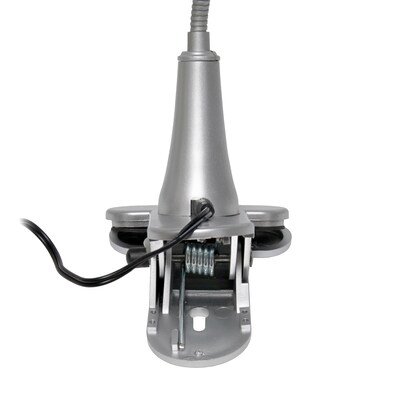 Creekwood Home Sleek Essentials 22.75" Basic Clip On LED Light with Flexible Gooseneck, Silver (CWD-1009-SL)