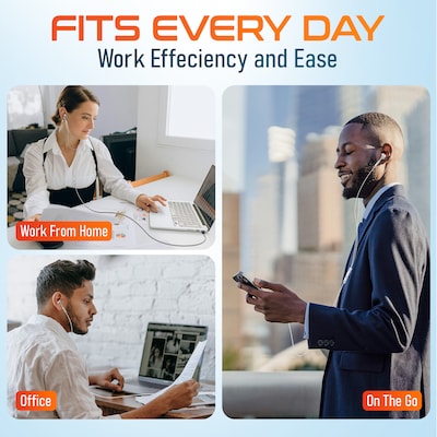 Delton 18EC Wired Earbuds & 2-in-1 USB-C Splitter Adapter Bundle, White (DWH18ECWHKT1)