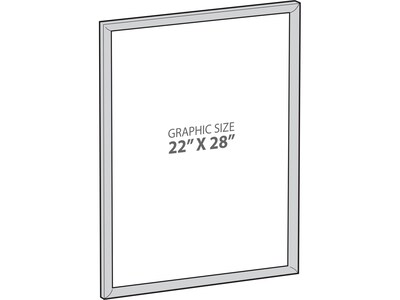 Azar Sign Holder, 22 x 28, Wall Mounted, Black, Plastic (300342-BLK)