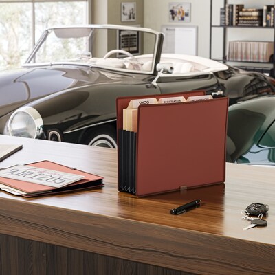 Smead Tuff Heavy Duty Reinforced File Pocket, 5 1/4" Expansion, Letter Size, Redrope (73782)