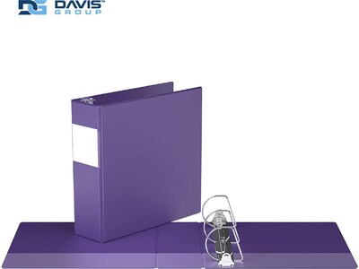 Davis Group Premium Economy 3 3-Ring Non-View Binders, D-Ring, Purple, 6/Pack (2305-69-06)