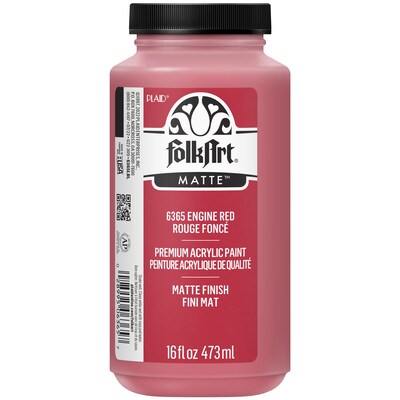 FolkArt Acrylic Paint Matte, 16oz., Engine Red, 2/Pack (FLK6365-2)