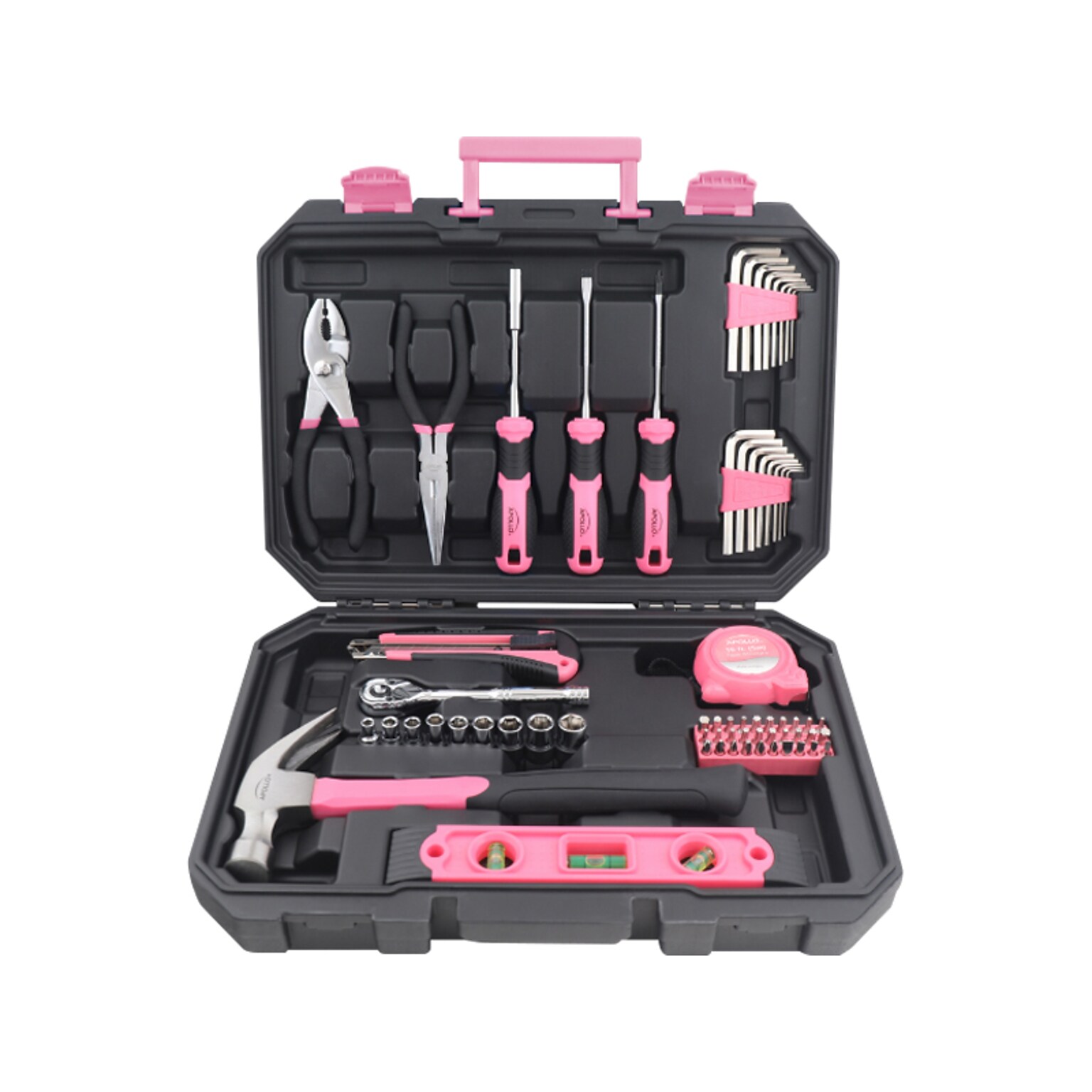 Apollo Tools Essential Tool Set, 65-Piece, Pink (DT0001P)